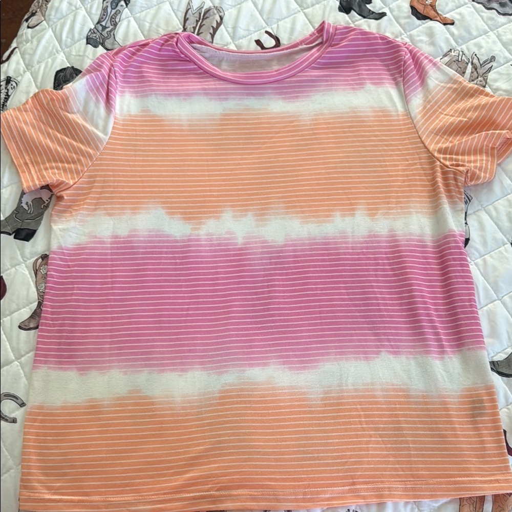 Striped Pink and Orange T-Shirt